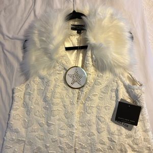 Marc New York faux fur white vest.